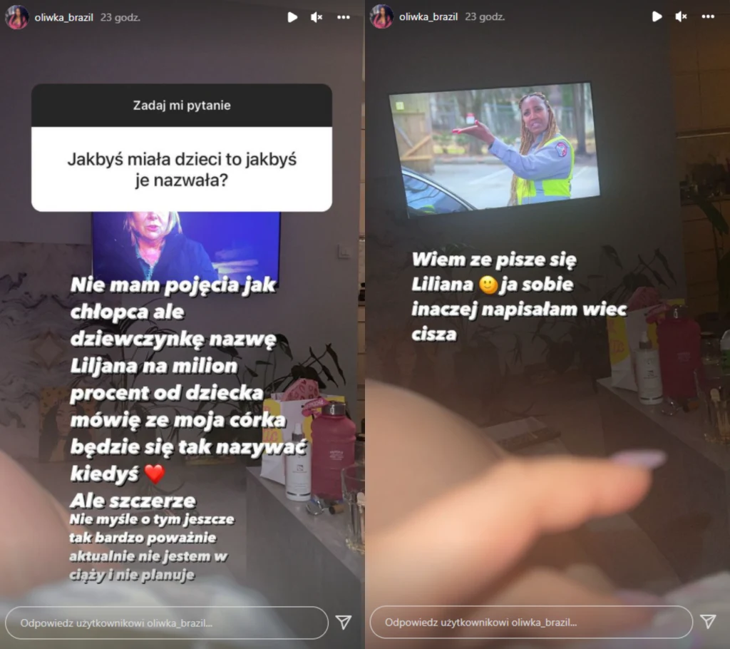 Oliwka Brazil zdradziła imię dziecka Oliwka Brazil zdradziła imię dziecka