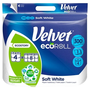 Velvet ecoRoll Soft White Papier toaletowy 4 rolki - 1