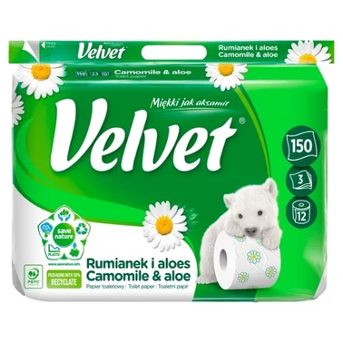 Velvet Rumianek i aloes Papier toaletowy 12 rolek - 0