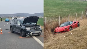 Ferrari SF90 Stradale kontra Dacia Duster. Warte 2 mln zł superauto rozbite