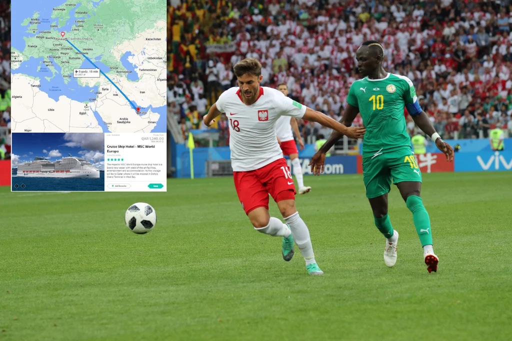 Bartosz Bereszyński i Sadio Mane podczas meczu Polska - Senegal na mundialu 2018 w Rosji. By zobaczyć Polskę na mundialu 2022 w Katarze, trzeba drogo zapłacić za bilety, loty i noclegi Bartosz Bereszyński i Sadio Mane podczas meczu Polska - Senegal na mundialu 2018 w Rosji. By zobaczyć Polskę na mundialu 2022 w Katarze, trzeba drogo zapłacić za bilety, loty i noclegi