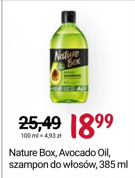 Nature Box Avocado Oil Regenerujący szampon do włosów zniszczonych z olejem z awokado 385 ml