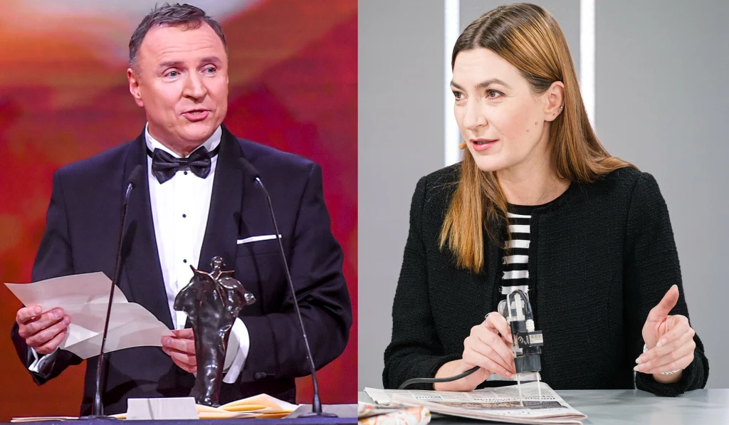 Jacek Kurski  i Katarzyna Kasia (fot. East News, MATEUSZ GROCHOCKI/Dzien Dobry TVN/East News).