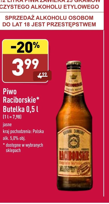 Piwo Raciborskie 20 TANIEJ Promocja Aldi Ding Pl