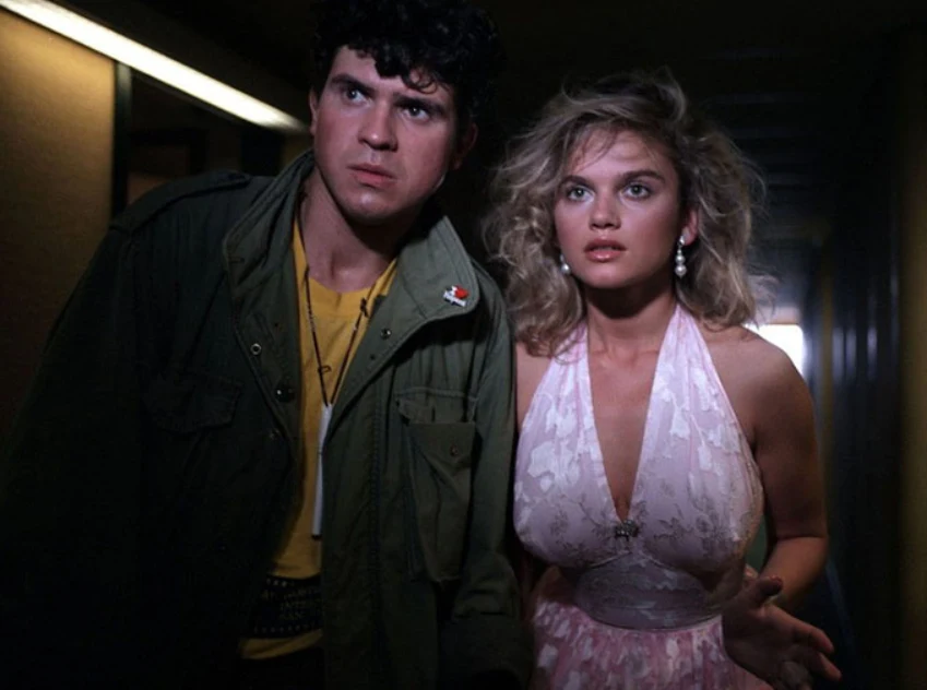 Piotr Siwkiewicz i Katarzyna Figura w filmie "Pociąg do Hollywood" (1987)