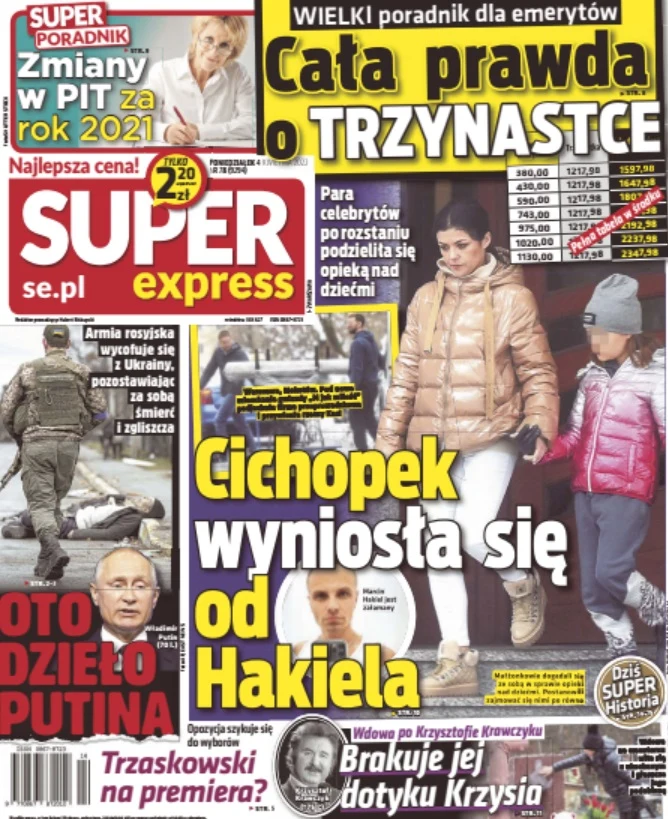 O wyprowadzce Cichopek informuje "Super Express"