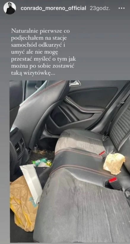 Conrado Moreno był oburzony stanem wypożyczonego samochodu Conrado Moreno był oburzony stanem wypożyczonego samochodu