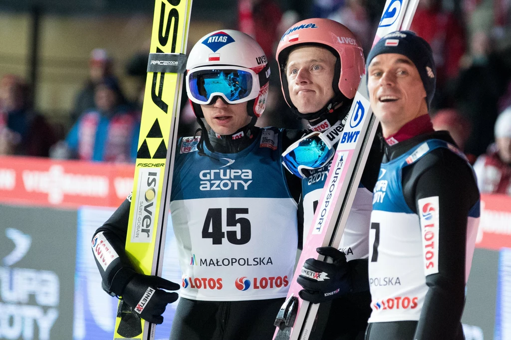Kamil Stoch, Dawid Kubacki i Piotr Żyła