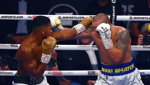 Anthony Joshua (z lewej) i Ołeksandr Usyk