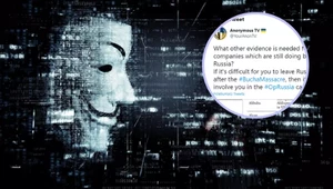 Hakerzy Anonymous pokazali listę firm, które zniszczą w Rosji