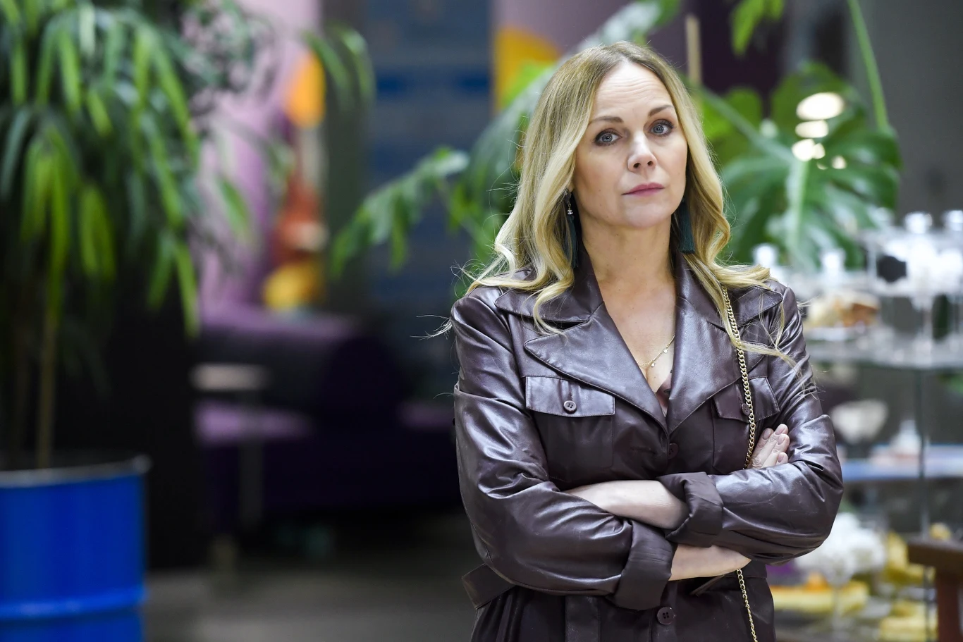 Monika Krzywkowska na planie serialu "Mecenas Porada"