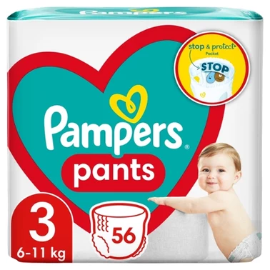 Pampers Pants Pieluchomajtki, rozmiar 3, 56 sztuk, 6kg-11kg - 5