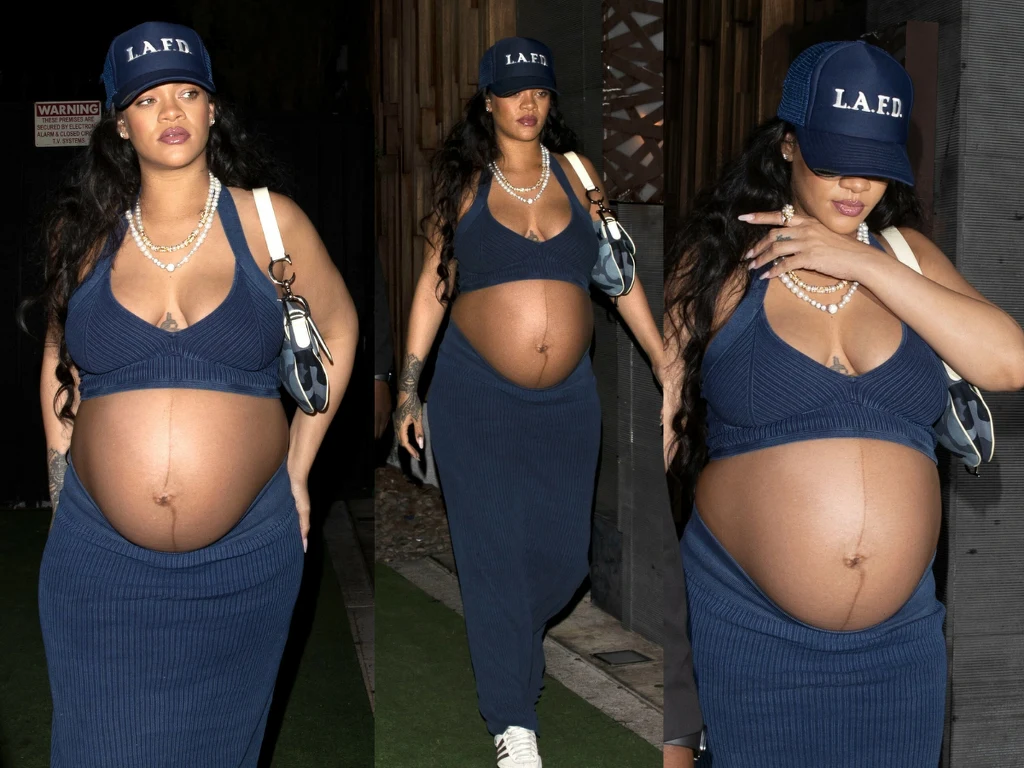 Rihanna znów odsłania ciążowy brzuch