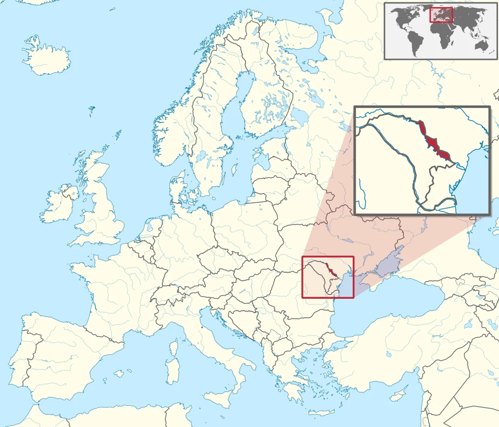 Naddniestrze znajduje się pomiędzy Mołdawią a Ukrainą