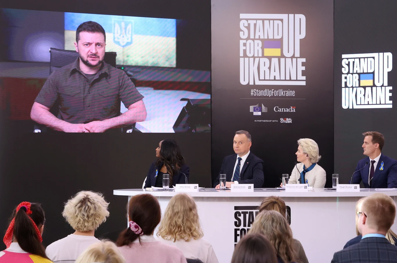 Wołodymyr Zełenski przemawiał na konferencji w Warszawie Wołodymyr Zełenski przemawiał na konferencji w Warszawie