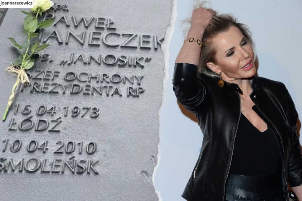 Joanna Racewicz zdjęła z grobu męża rządowe wieńce
