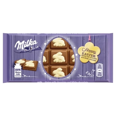 Milka Czekolada mleczna i biała czekolada 100 g - 0