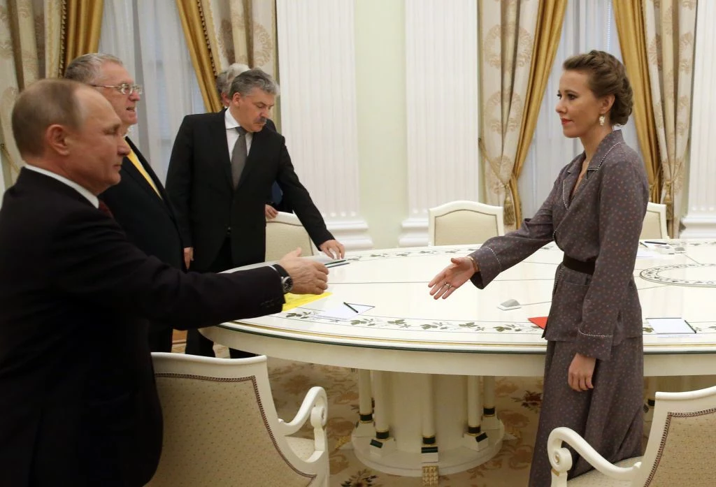 Ksenia Sobczak i Władimir Putin, rok 2018