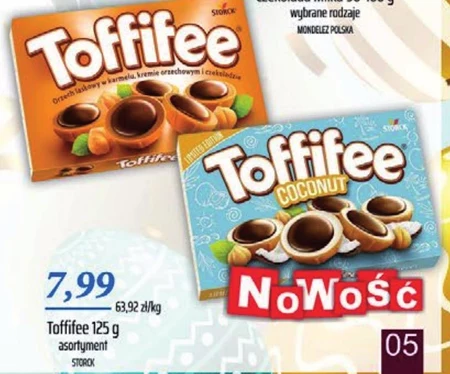 Toffifee Coconut Orzech laskowy w karmelu kremie kokosowym i czekoladzie 125 g (15 sztuk)
