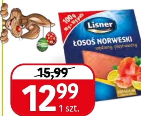 Lisner Łosoś norweski wędzony plastrowany 100 g
