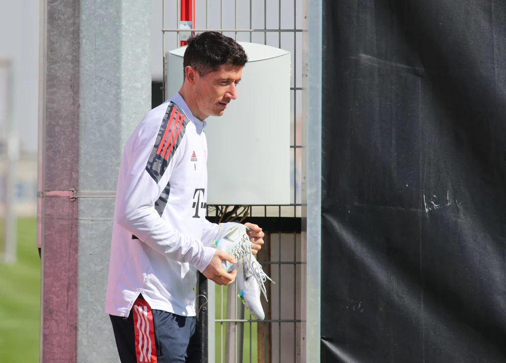 Robert Lewandowski na treningu Bayernu Monachium Robert Lewandowski na treningu Bayernu Monachium