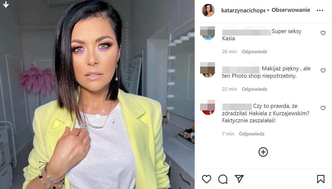 Kasia Cichopek zasypana komentarzami od "fanów" /https://www.instagram.com/katarzynacichopek//