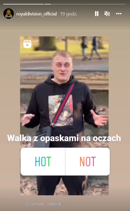 Tomasz Olejnik zapowiada walki z opaskami na oczach / Instagram @royaldivision_official Tomasz Olejnik zapowiada walki z opaskami na oczach / Instagram @royaldivision_official