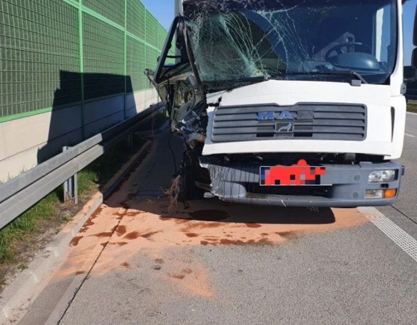W wyniku potrącenia przez ciężarówkę zmarł 50-letni mężczyzna prowadzący prace na autostradzie / KP PSP w Koluszkach