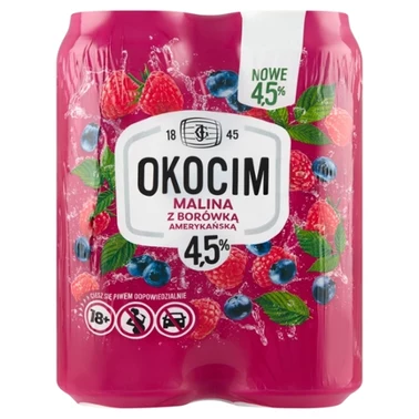 Okocim Piwo jasne malina z borówką amerykańską 4 x 500 ml - 1