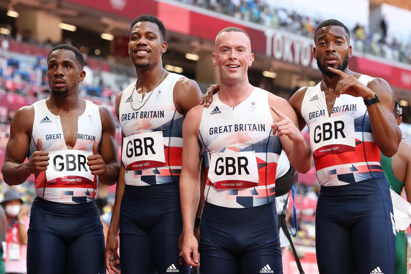 Chijindu Ujah, Zharnel Hughes, Richard Kilty i Nethaneel Mitchell-Blake
