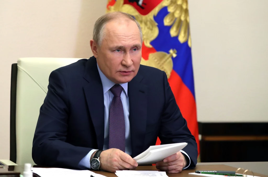 Prezydent Rosji Władimir Putin, który jest odpowiedzialny za ludbójstwo w Ukrainie.