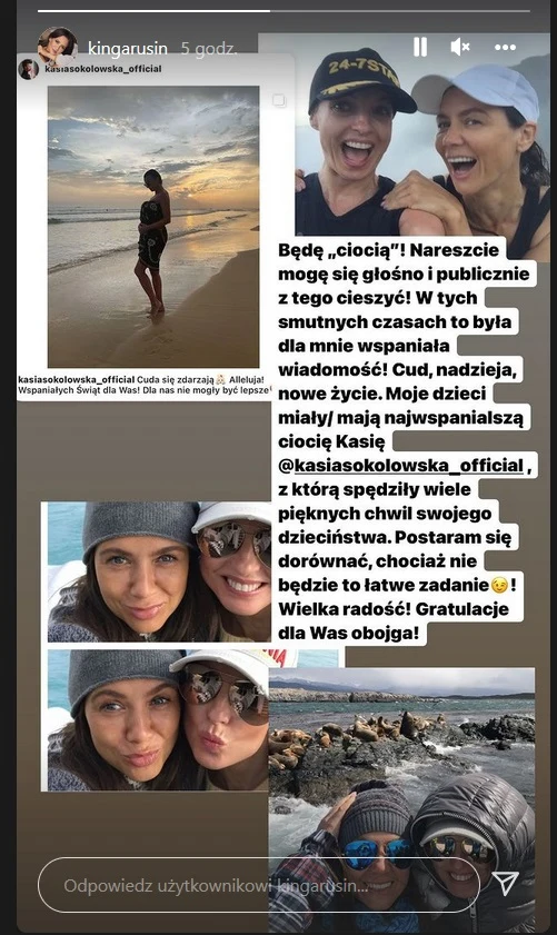 Kinga Rusin pogratulowała ciąży Kasi Sokołowskiej Kinga Rusin pogratulowała ciąży Kasi Sokołowskiej