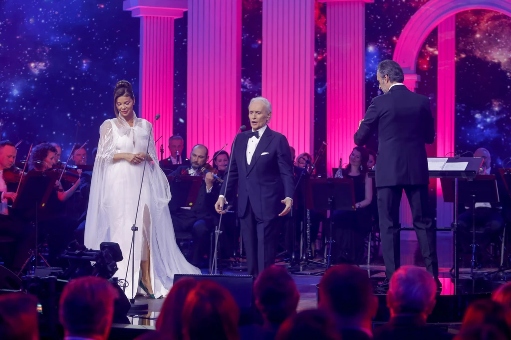 Edyta Górniak i Jose Carreras podczas koncertu "Cud życia"