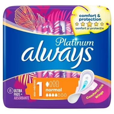 Always Platinum Podpaski ze skrzydełkami Normal, 8 sztuk - 3