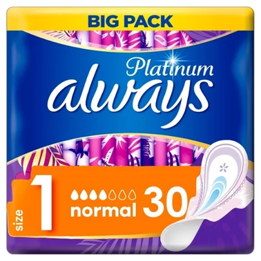 Always Platinum Podpaski ze skrzydełkami Normal, 30 sztuk - 2