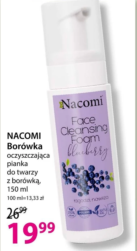 Pianka oczyszczająca do twarzy Nacomi