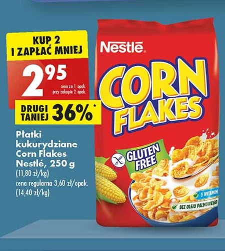 Nestlé Corn Flakes Chrupiące płatki kukurydziane z witaminami 250 g