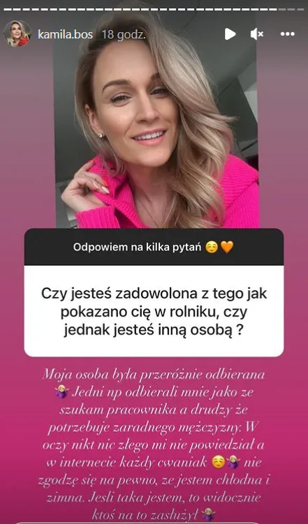 Kamila Boś z ósmej edycji "Rolnik szuka żony" Kamila Boś z ósmej edycji "Rolnik szuka żony"