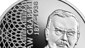 Moneta kolekcjonerska NBP z serii "Wielcy polscy ekonomiści" - "Władysław Grabski"; 10 zł, detal rewersu