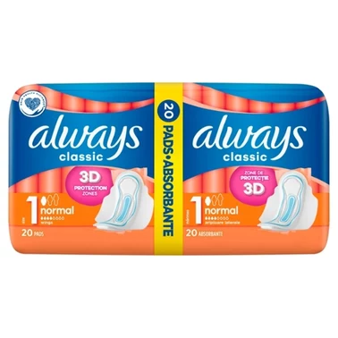 Always Podpaski ze skrzydełkami Classic Normal (rozmiar 1) x20 - 4