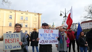 Przemyśl. Demonstracja wsparcia dla Ukrainy 