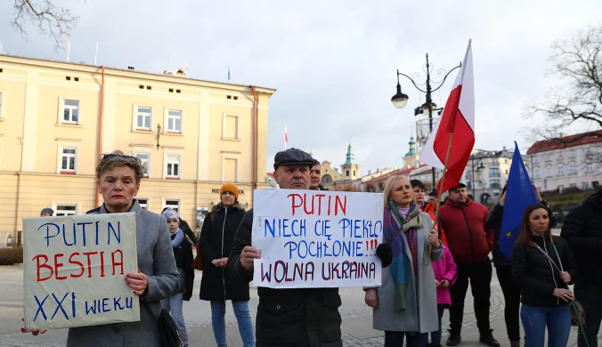 Przemyśl. Demonstracja wsparcia dla Ukrainy 
