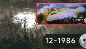 Szczyt Kilimandżaro na zdjęciu z 1986 roku w Google Doodle z okazji Dnia Ziemi/ fot. Google Doodle