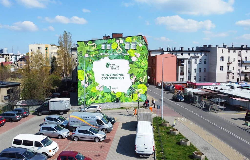 W Rybniku powstał mural oczyszczający powietrze. Jego odsłonięcie było jednocześnie inauguracją akcji "Czyste, Zielone Miasta" Stowarzyszenia Program Czysta Polska