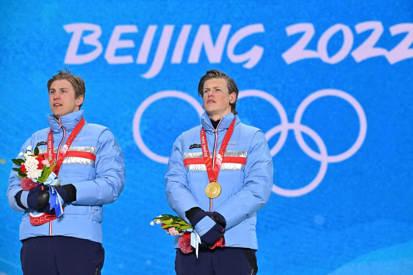Norwescy biegacze Erik Valnes i Johannes Klaebo Norwescy biegacze Erik Valnes i Johannes Klaebo
