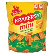 Lajkonik Krakersy mini o smaku ser + cebulka 100 g