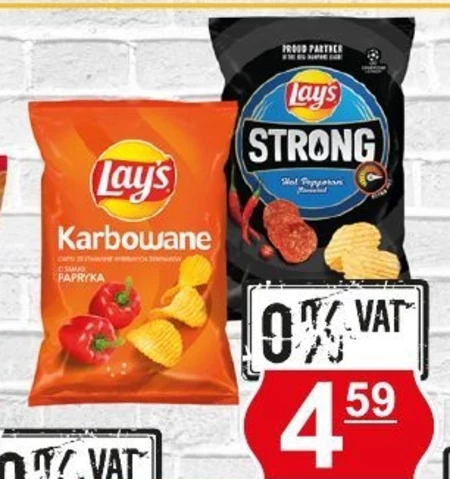 Lay's Strong Chipsy ziemniaczane karbowane o smaku pikantnego pepperoni 130 g