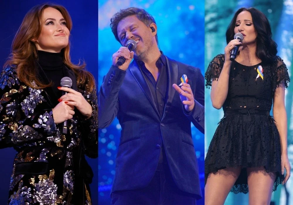 Ania Rusowicz, Andrzej Piaseczny i Justyna Steczkowska na koncercie "Chwała Ukrainie" Ania Rusowicz, Andrzej Piaseczny i Justyna Steczkowska na koncercie "Chwała Ukrainie"