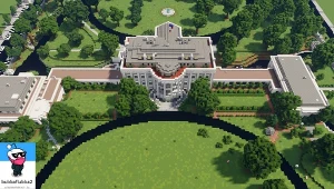 Zdjęcie przedstawiające Biały Dom w grze Minecraft zamieszczone w serwisie Reddit.com przez użytkownika @bubbaflubba2