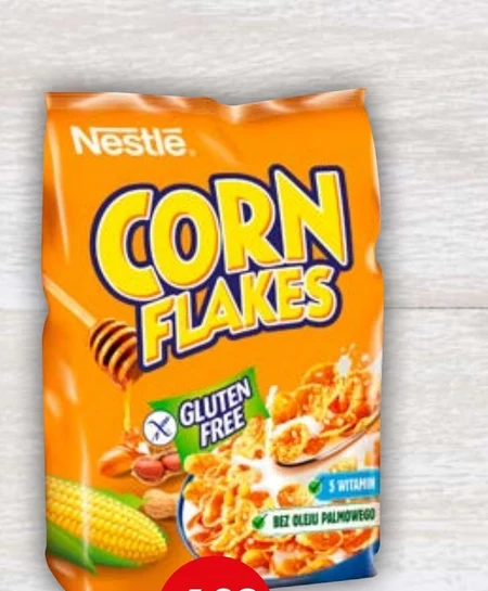 Nestlé Corn Flakes Chrupiące płatki kukurydziane miód i orzeszki 250 g